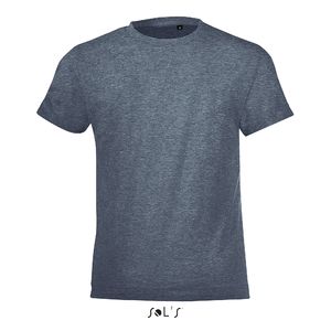 Tee-shirt publicitaire enfant col rond | Regent Fit Kids Denim chiné