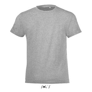 Tee-shirt publicitaire enfant col rond | Regent Fit Kids Gris chiné