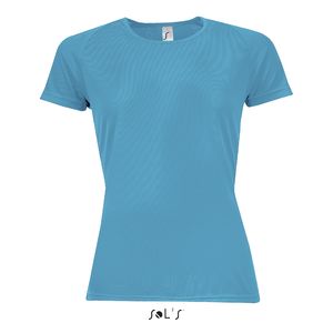 Tee-shirt publicitaire femme manches raglan | Sporty Women Aqua