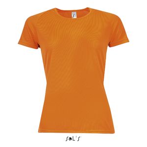 Tee-shirt publicitaire femme manches raglan | Sporty Women Orange fluo