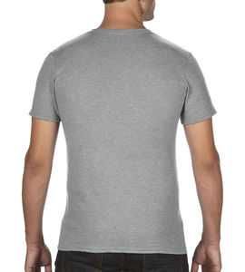 T-shirt publicitaire homme manches courtes cintré col en v | Adult Tri-Blend V-Neck Heather Grey