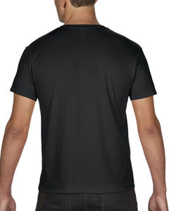 T-shirt personnalisé homme manches courtes col en v | Adult Featherweight V-Neck Black