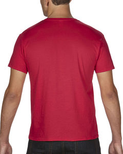 T-shirt personnalisé homme manches courtes col en v | Adult Featherweight V-Neck Red