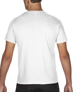 T-shirt personnalisé homme manches courtes col en v | Adult Featherweight V-Neck White