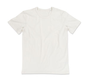 T-shirt publicitaire homme manches courtes cintré | Morgan Crew Neck Cream White