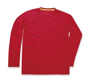 T-shirt publicitaire homme avec manches longues | Active 140 LS Men Crimson Red