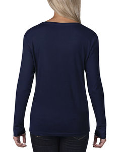 T-shirt publicitaire femme manches longues | Women`s Sheer LS Scoop Navy