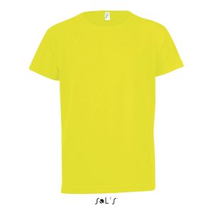 Tee-shirt publicitaire enfant manches raglan | Sporty Kids Jaune fluo