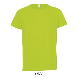 Tee-shirt publicitaire enfant manches raglan | Sporty Kids Vert fluo