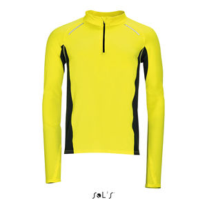 Tee-shirt publicitaire running homme manches longues | Berlin Men Jaune fluo