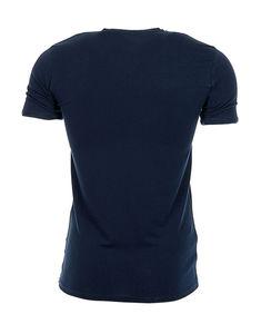 T-shirt personnalisé homme manches courtes cintré col en v | Clive V-neck Marina Blue