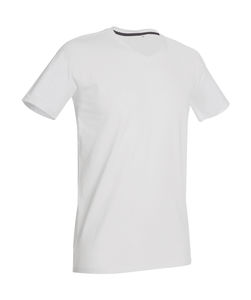 T-shirt personnalisé homme manches courtes cintré col en v | Clive V-neck White