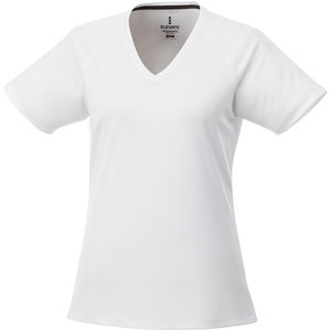 T-shirt publicitaire cool fit manches courtes col V femme Amery Blanc