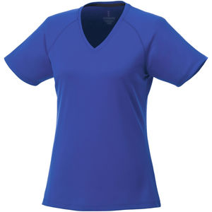 T-shirt publicitaire cool fit manches courtes col V femme Amery Bleu