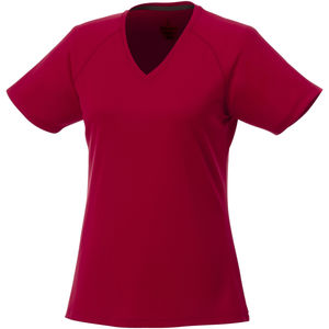 T-shirt publicitaire cool fit manches courtes col V femme Amery Rouge