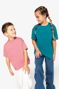 T-shirt publicitaire coton bio à épaules tombantes enfant