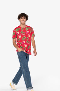 T-shirt publicitaire écologique imprimé tropical homme 1