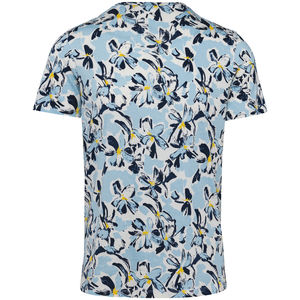 T-shirt publicitaire écologique imprimé tropical homme Ivory Floral Blue