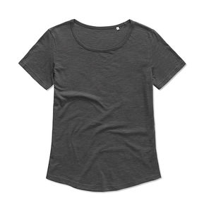 T-shirt publicitaire femme manches courtes | Women`s Organic Slub Slate Grey