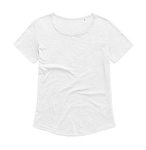 T-shirt publicitaire femme manches courtes | Women`s Organic Slub White