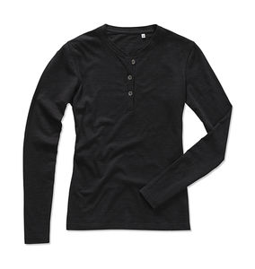 T-shirt publicitaire femme manches longues | Sharon Henley LS Black Opal