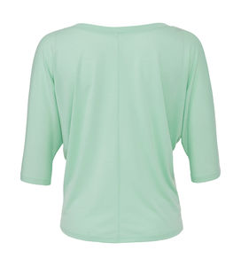 T-shirt publicitaire femme manches 3/4 col en v | Pollux Mint