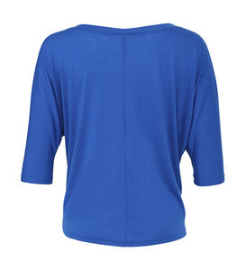 T-shirt publicitaire femme manches 3/4 col en v | Pollux True Royal