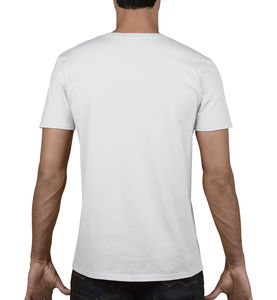 T-shirt homme col v softstyle publicitaire | Joliette White
