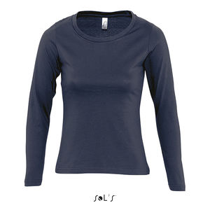 Tee-shirt publicitaire femme col rond manches longues | Majestic Marine
