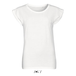 Tee-shirt publicitaire femme col rond | Melba Blanc