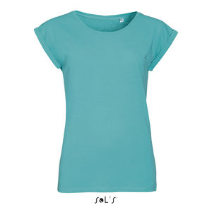Tee-shirt publicitaire femme col rond | Melba Bleu caraïbes