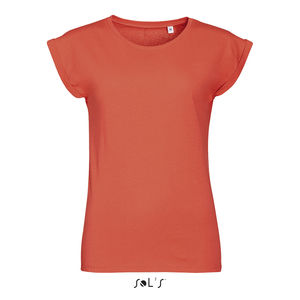 Tee-shirt publicitaire femme col rond | Melba Corail