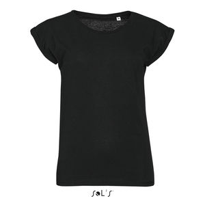 Tee-shirt publicitaire femme col rond | Melba Noir profond