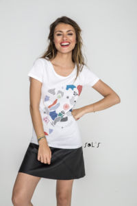 Tee-shirt publicitaire col rond ajusté femme | Mia 1