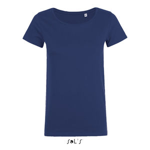 Tee-shirt publicitaire col rond ajusté femme | Mia French marine
