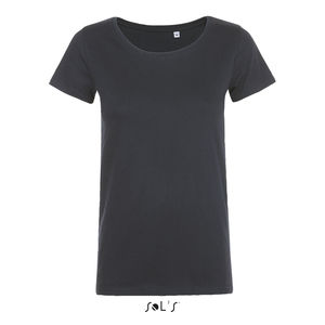 Tee-shirt publicitaire col rond ajusté femme | Mia Gris souris