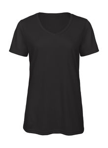 T-shirt triblend col v femme personnalisé | V Triblend women Black