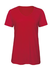 T-shirt triblend col v femme personnalisé | V Triblend women Red