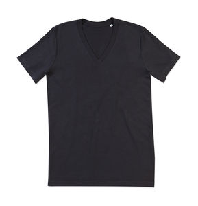 T-shirt personnalisé homme manches courtes col en v | James V-neck Men Black Opal