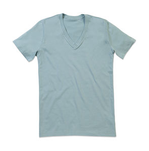 T-shirt personnalisé homme manches courtes col en v | James V-neck Men Frosted blue