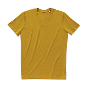 T-shirt personnalisé homme manches courtes col en v | James V-neck Men Indian Yellow