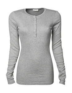 T-shirt publicitaire femme manches longues cintré | Bjert Heather Grey