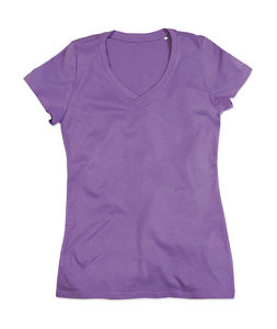T-shirt publicitaire femme manches courtes col en v | Janet V-neck Women Lavender Purple