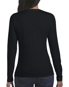 T-shirt femme manches longues softstyle personnalisé | Léry Black