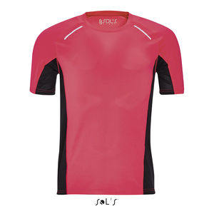 Tee-shirt publicitaire running homme manches courtes | Sydney Men Corail fluo