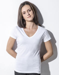 T-shirt personnalisé femme manches courtes col en v | Penny White