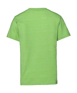 T-shirt publicitaire enfant manches courtes col en v | Hainan Green Marl