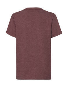T-shirt publicitaire enfant manches courtes col en v | Hainan Maroon Marl