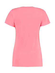T-shirt publicitaire femme manches courtes cintré | Buckingham Coral Marl