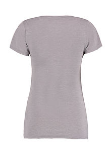 T-shirt publicitaire femme manches courtes cintré | Buckingham Light Grey Marl